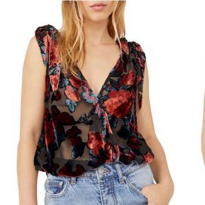 Free People NWT Tied to You Floral Velvet Tank S